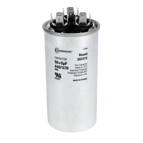 HVAC dual run capacitor
